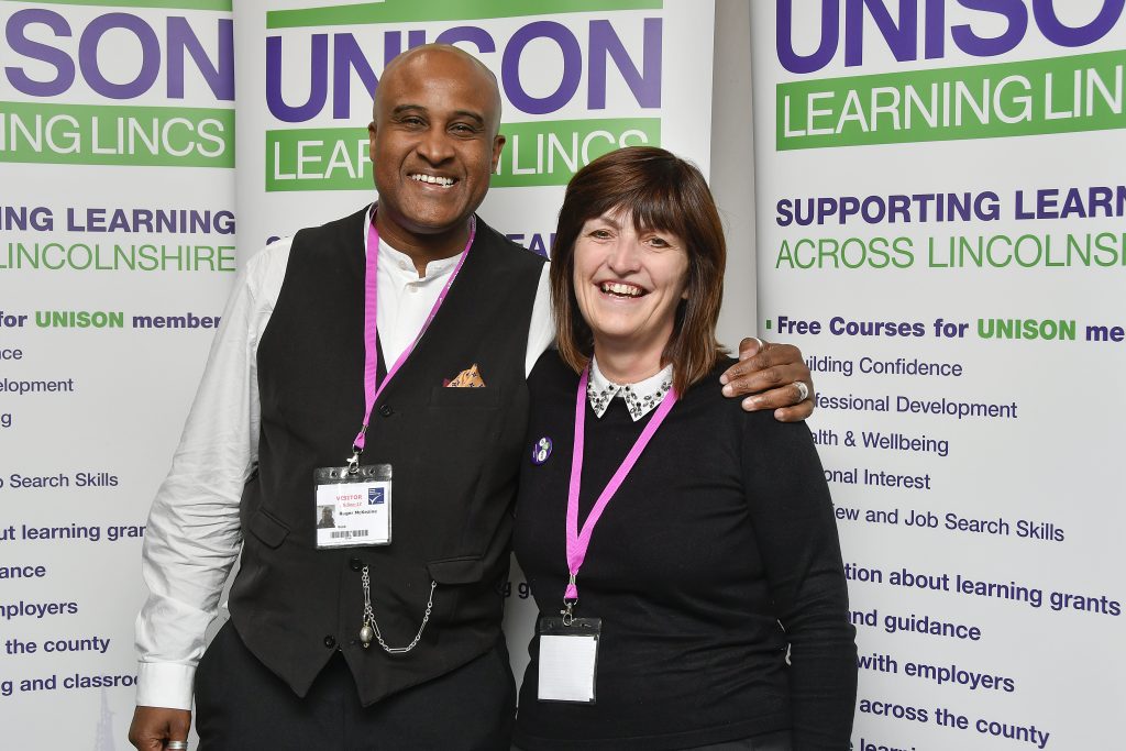 UNISON assistant general secretary Roger McKenzie and Karen Lee MP at the Learning Lincs launch
