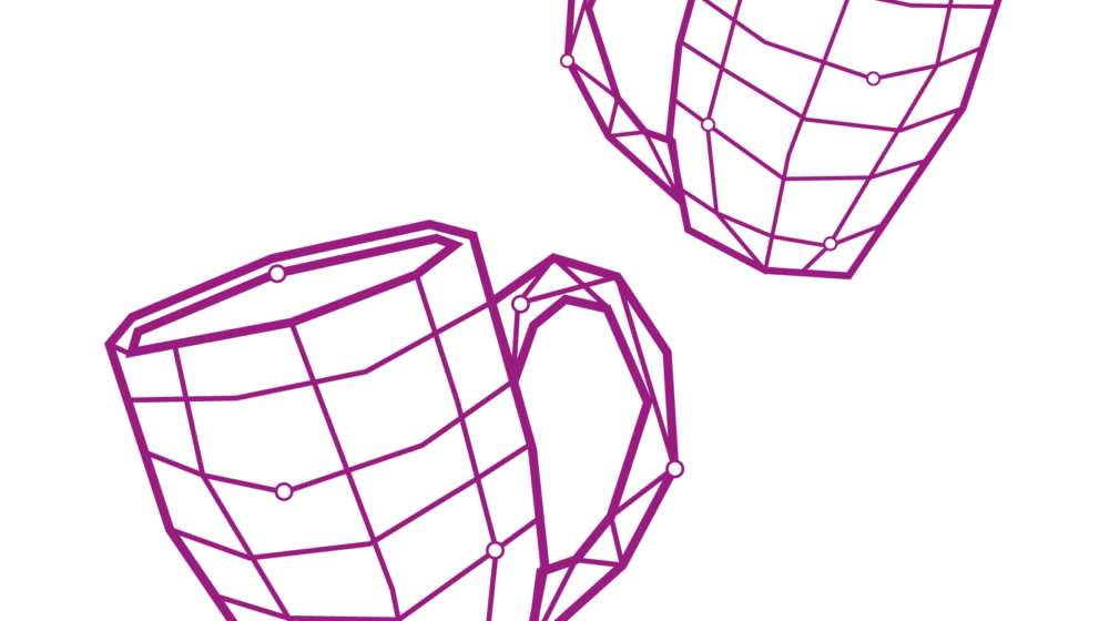 Stylised illustration of two mugs